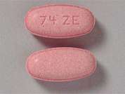 Erythromycin Ethylsuccinate: This is a pink oblong Tablet imprinted with 74  ZE on the front, nothing on the back, and is manufactured by ARBOR/AZURITY.