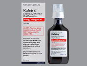 Kaletra: This is a Solution Oral imprinted with nothing on the front, nothing on the back.
