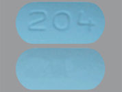 Cefuroxime Axetil: This is a Tablet imprinted with 204 on the front, nothing on the back.