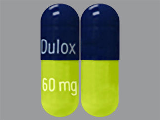 This is a Capsule Dr imprinted with Dulox on the front, 60mg on the back.