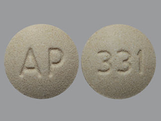 This is a Tablet imprinted with 331 on the front, AP on the back.