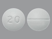 Escitalopram Oxalate: This is a Tablet imprinted with 20 on the front, nothing on the back.