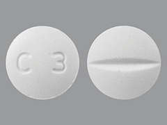 This is a Tablet imprinted with C 3 on the front, nothing on the back.