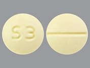 Sertraline Hcl: Esto es un Tableta amarillo redondo imprimido con S3 en la parte delantera, nada en la parte posterior, y es fabricado por ACCORD HEALTHCA.