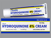 Hydroquinone: This is a Cream imprinted with nothing on the front, nothing on the back.