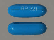 Pnv-Dha: Esto es un Cápsula azul oblongo imprimido con BP 321 en la parte delantera, nada en la parte posterior, y es fabricado por ACELLA PHARMACE.