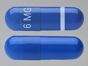 Zanaflex: This is a Capsule imprinted with 6 MG on the front, nothing on the back.