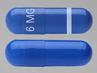 This is a Capsule imprinted with 6 MG on the front, nothing on the back.