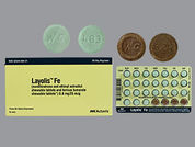 Layolis Fe: This is a Tablet Chewable imprinted with WC on the front, 483 or 624 on the back.