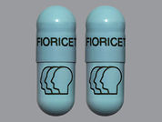 Fioricet: Esto es un Cápsula imprimido con FIORICET FIORICET en la parte delantera, logo and logo en la parte posterior, y es fabricado por None.