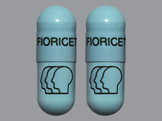 This is a Capsule imprinted with FIORICET FIORICET on the front, logo and logo on the back.