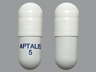 Esto es un Cápsula Dr imprimido con APTALIS  5 en la parte delantera, nada en la parte posterior, y es fabricado por None.