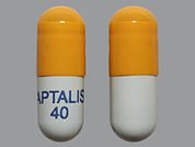 Zenpep: This is a Capsule Dr imprinted with APTALIS  40 on the front, nothing on the back.