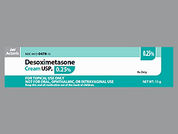 Desoximetasone: Esto es un Crema imprimido con nada en la parte delantera, nada en la parte posterior, y es fabricado por None.