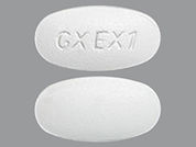 Alosetron Hcl: This is a Tablet imprinted with GX EX1 on the front, nothing on the back.