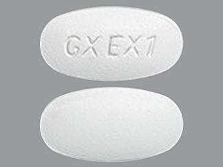 This is a Tablet imprinted with GX EX1 on the front, nothing on the back.