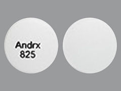 Esto es un Tableta LP Multifásico 24 Hr imprimido con Andrx 825 en la parte delantera, nada en la parte posterior, y es fabricado por None.
