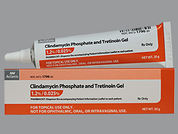 Clindamycin Phos-Tretinoin: This is a Gel imprinted with nothing on the front, nothing on the back.