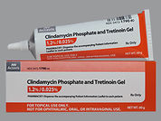 Clindamycin Phos-Tretinoin: This is a Gel imprinted with nothing on the front, nothing on the back.