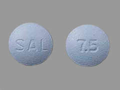 This is a blue round Tablet imprinted with SAL on the front, 7.5 on the back, and is manufactured by ADVANZ PHARMA (.