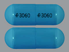 This is a light blue oblong Capsule Er 24 Hr imprinted with logo and 3060 on the front, logo and 3060 on the back, and is manufactured by ACTAVIS/TEVA.