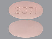 Nabumetone: This is a Tablet imprinted with 3671 on the front, nothing on the back.