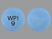 Paliperidone Er: This is a Tablet Er 24 Hr imprinted with WPI  9 on the front, nothing on the back.