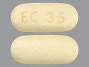 Atelvia: This is a Tablet Dr imprinted with EC 35 on the front, nothing on the back.