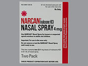 Narcan: This is a Spray Non-aerosol imprinted with nothing on the front, nothing on the back.