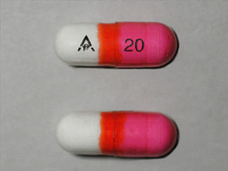 This is a Capsule imprinted with logo on the front, 20 on the back.