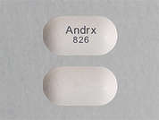 Naproxen Sodium Er: This is a white oblong Tablet Er Multiphase 24 Hr imprinted with Andrx  826 on the front, nothing on the back, and is manufactured by TEVA PHARM.