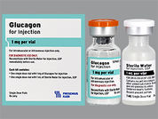 Glucagon: Esto es un Vial imprimido con nada en la parte delantera, nada en la parte posterior, y es fabricado por None.