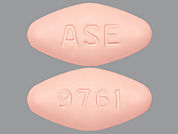 Sofosbuvir-Velpatasvir: Esto es un Tableta imprimido con ASE en la parte delantera, 9761 en la parte posterior, y es fabricado por None.