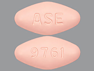 This is a Tablet imprinted with ASE on the front, 9761 on the back.