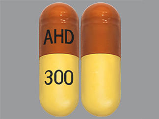 This is a Capsule imprinted with AHD on the front, 300 on the back.