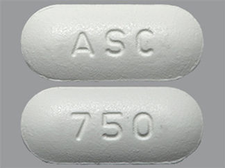 This is a Tablet imprinted with ASC on the front, 750 on the back.