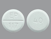 Furosemide: This is a Tablet imprinted with EP  117 on the front, 40 on the back.