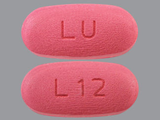 This is a Tablet imprinted with LU on the front, L12 on the back.