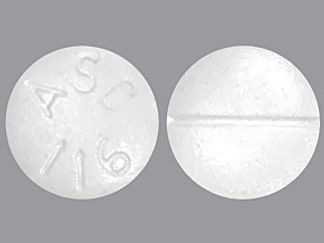 This is a Tablet imprinted with ASC  116 on the front, nothing on the back.