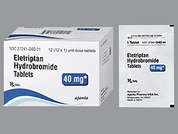 Eletriptan Hbr: Esto es un Tableta naranja redondo imprimido con E 2 en la parte delantera, nada en la parte posterior, y es fabricado por AJANTA PHARMA L.