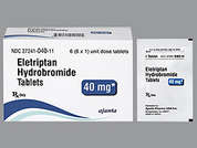 Eletriptan Hbr: Esto es un Tableta naranja redondo imprimido con E 2 en la parte delantera, nada en la parte posterior, y es fabricado por AJANTA PHARMA L.