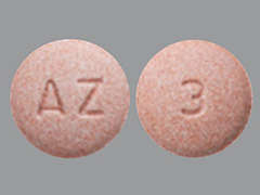 This is a Tablet imprinted with AZ on the front, 3 on the back.