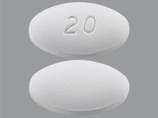 This is a Tablet imprinted with 20 on the front, nothing on the back.