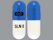 Silodosin: This is a Capsule imprinted with logo on the front, SLN 8 on the back.