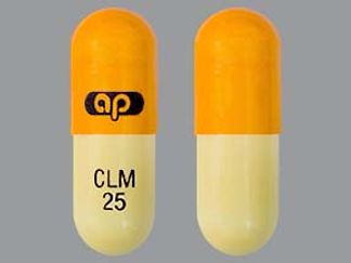 This is a Capsule imprinted with logo on the front, CLM  25 on the back.