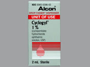 Cyclogyl: This is a Drops imprinted with nothing on the front, nothing on the back.