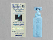 Betadine: This is a Solution Non-oral imprinted with nothing on the front, nothing on the back, and is manufactured by ALCON LABORATOR.