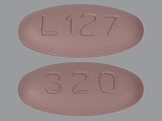 This is a Tablet imprinted with L127 on the front, 320 on the back.