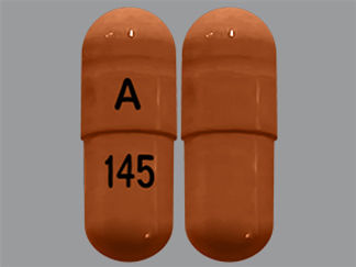 This is a Capsule imprinted with A on the front, 145 on the back.