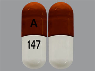 This is a Capsule imprinted with A on the front, 147 on the back.